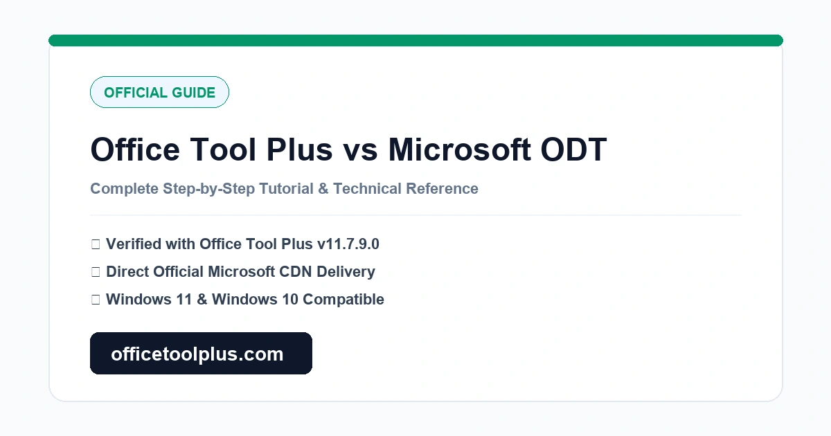 Office Tool Plus vs Microsoft Office Deployment Tool (ODT): Complete Feature Comparison